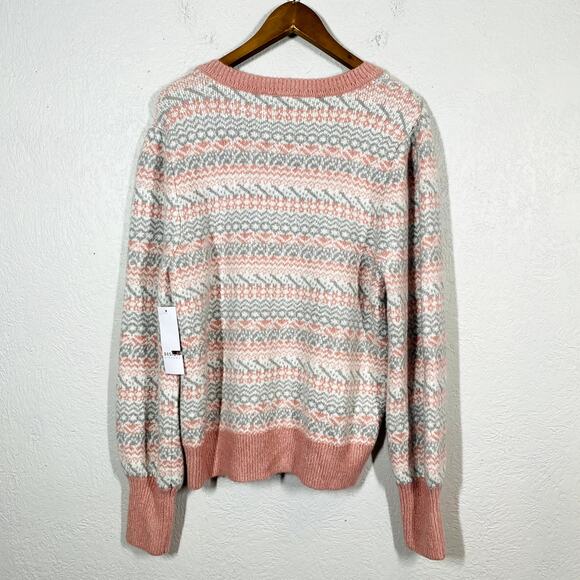 NEW! Design History Metallic Crewneck Sweater Long Sleeve Casual Pink Silver - L - Picture 2 of 4